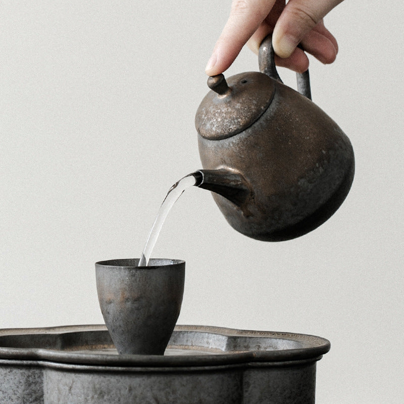 Ceramic High Mountain Tea Kettle Kung Fu Single Pot Set