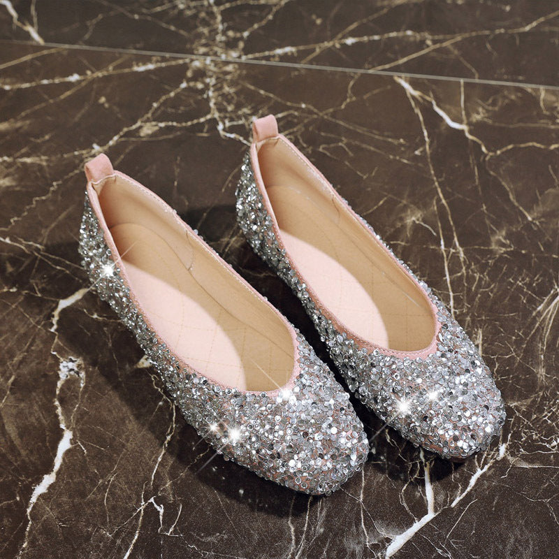 Girls' Peas Shoes, Children's Leather Shoes In Soft Sole