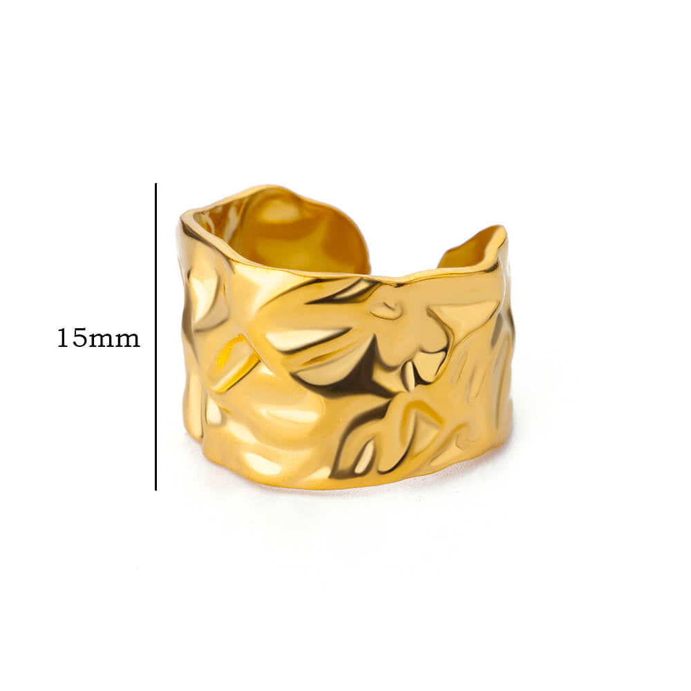Geometric Line-cut Hollow Mens And Womens Ring