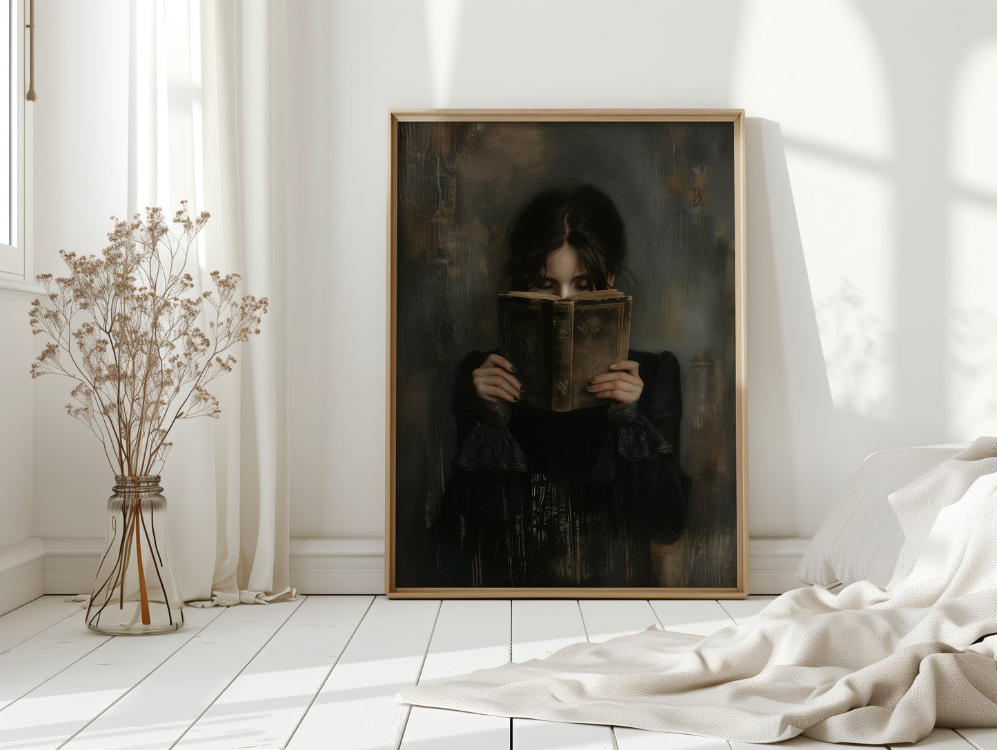 The Reader in Velvet Shadows