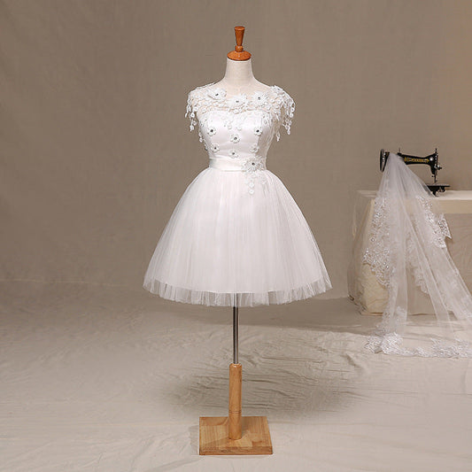 Elegant Lace Flower Shoulder Dress With Intricate Detailing For Weddings And Special Occasions