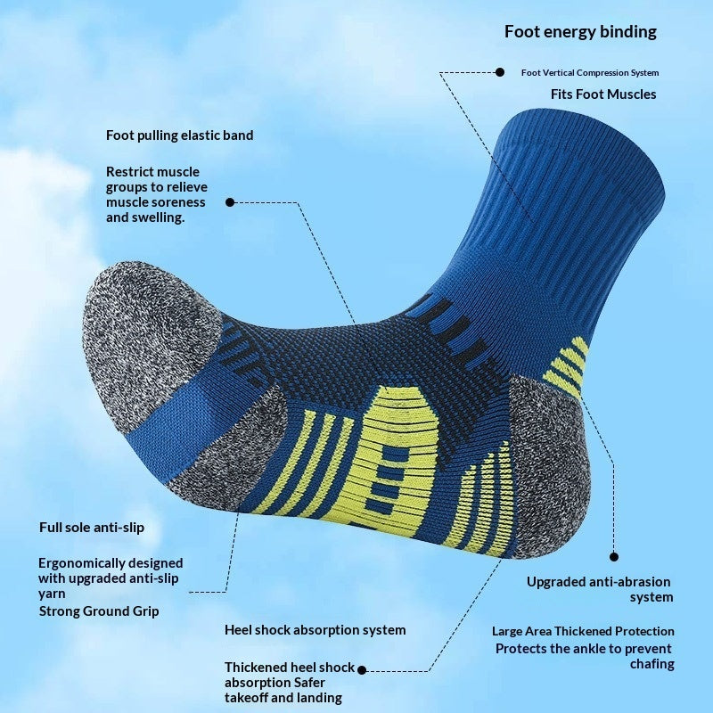 Men's Basketball Socks Mid-calf Length With A Terry-cloth Sole