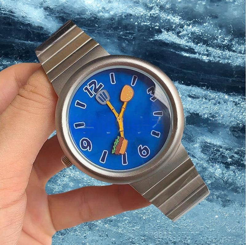 Garden Station Original Square Pants Burger Themed Waterproof Couples Watch