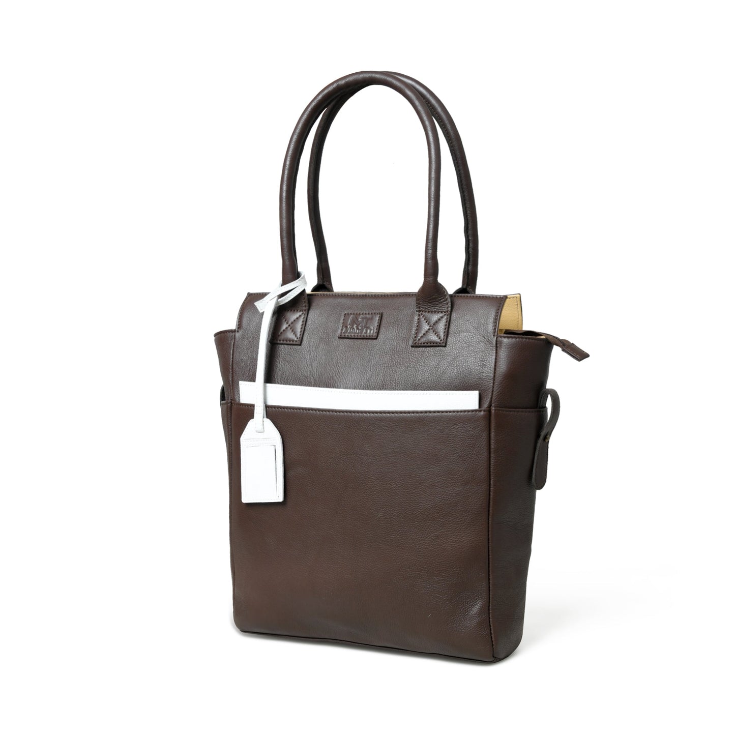 Kastanie Charm Braune Leder Tragetasche