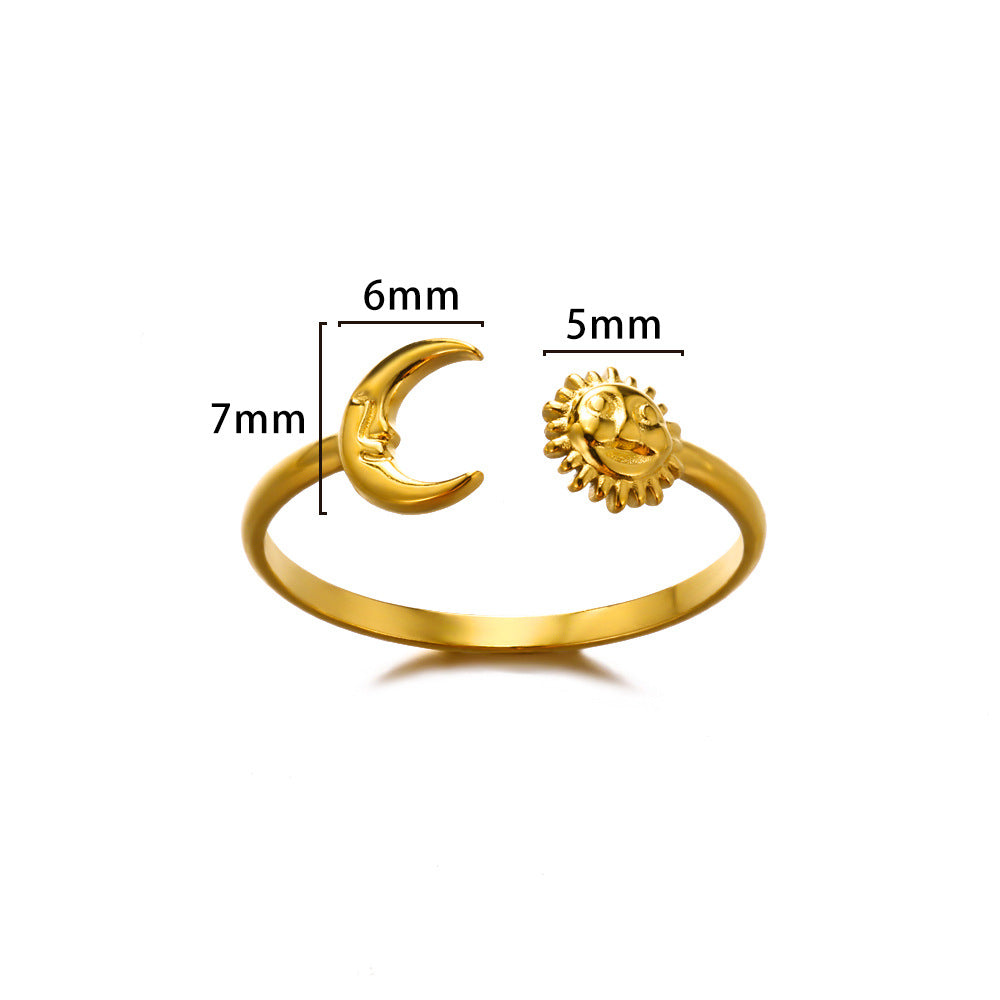 Geometric Line-cut Hollow Mens And Womens Ring