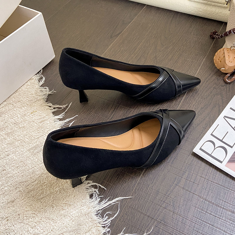 French Style High Heels Four Season Low Cut Pumps Pointed Toe 2026 New Fairy Style Stiletto Fashion Shoes 5.5cm Heel