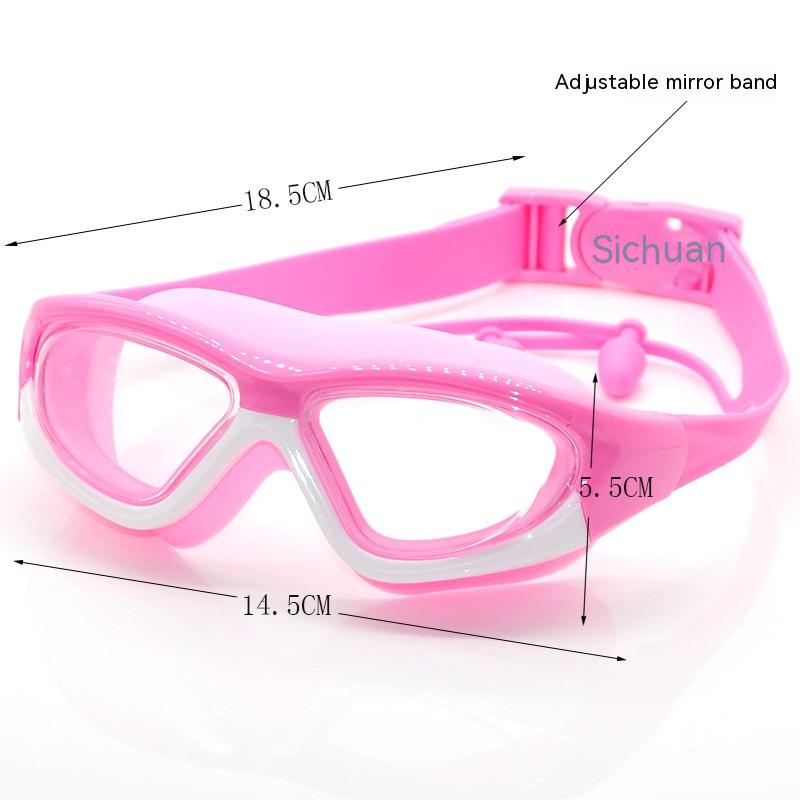 HD Children's Non-fogging Swimming Glasses Comfortable Silicone One-piece Earplugs Swimming Goggles