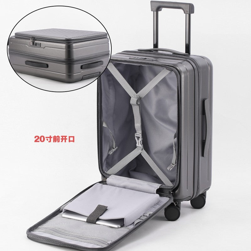 Front Open Luggage 20-inch Boarding Drop-resistant Trolley Case Extended Luggage Case