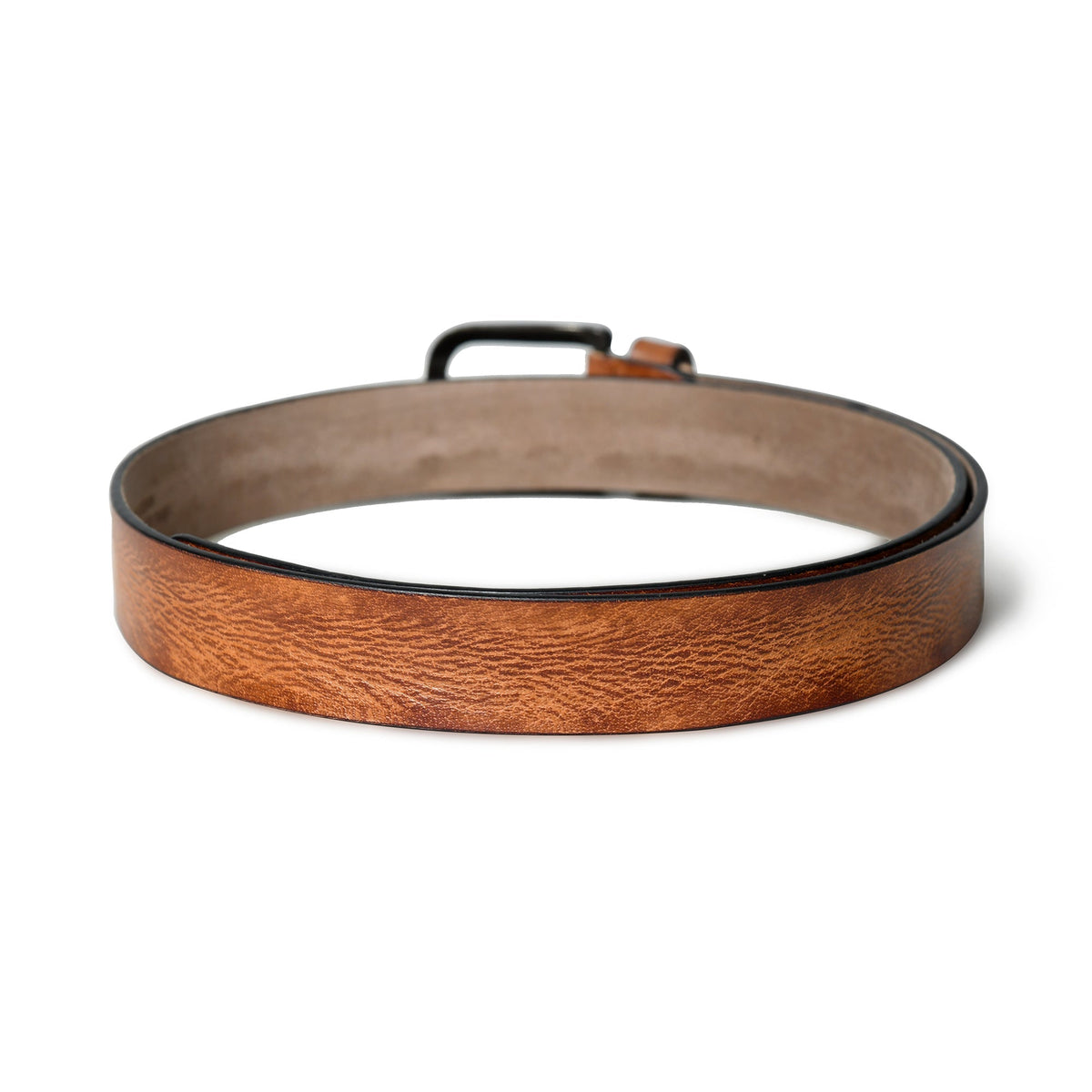 Ceinture habillée en cuir tanné pour homme