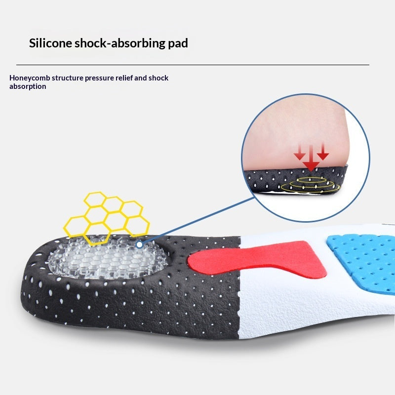 Arch-support Athletic Insoles With Sweat-absorbing Latex Air Cushioning