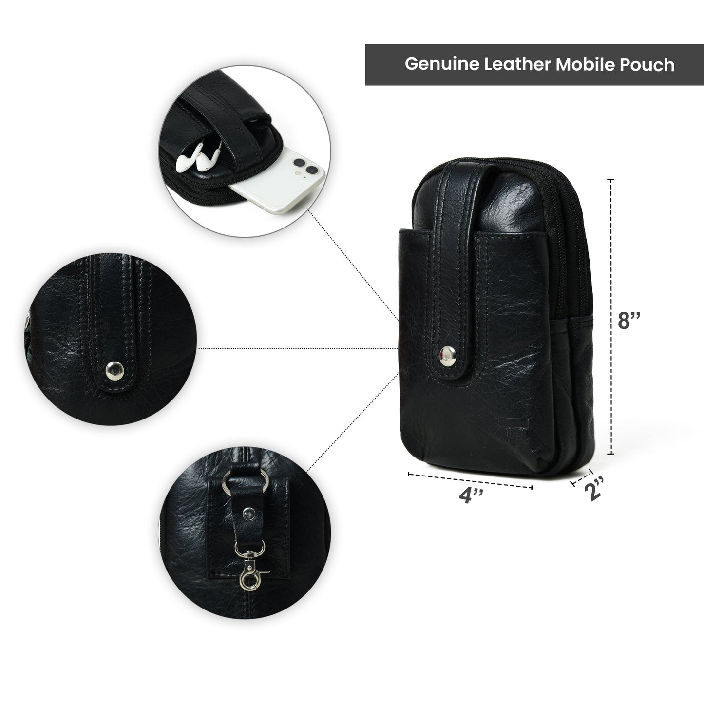 Organisateur Jet-Set : Pochette en cuir pour téléphone
