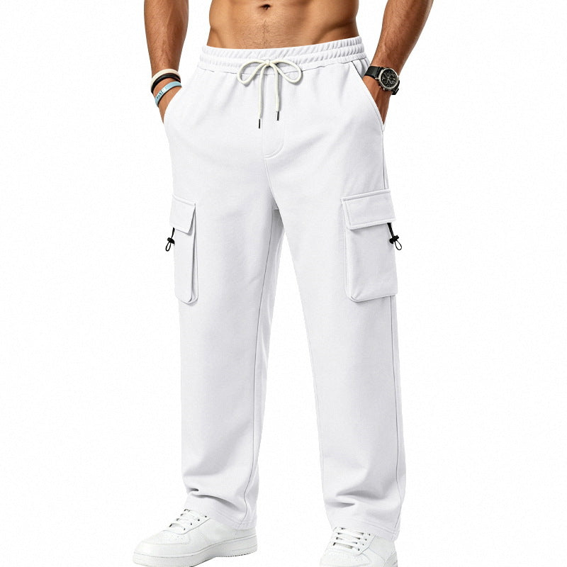 Mens Sporty-casual Multi-pocket Utility Trousers
