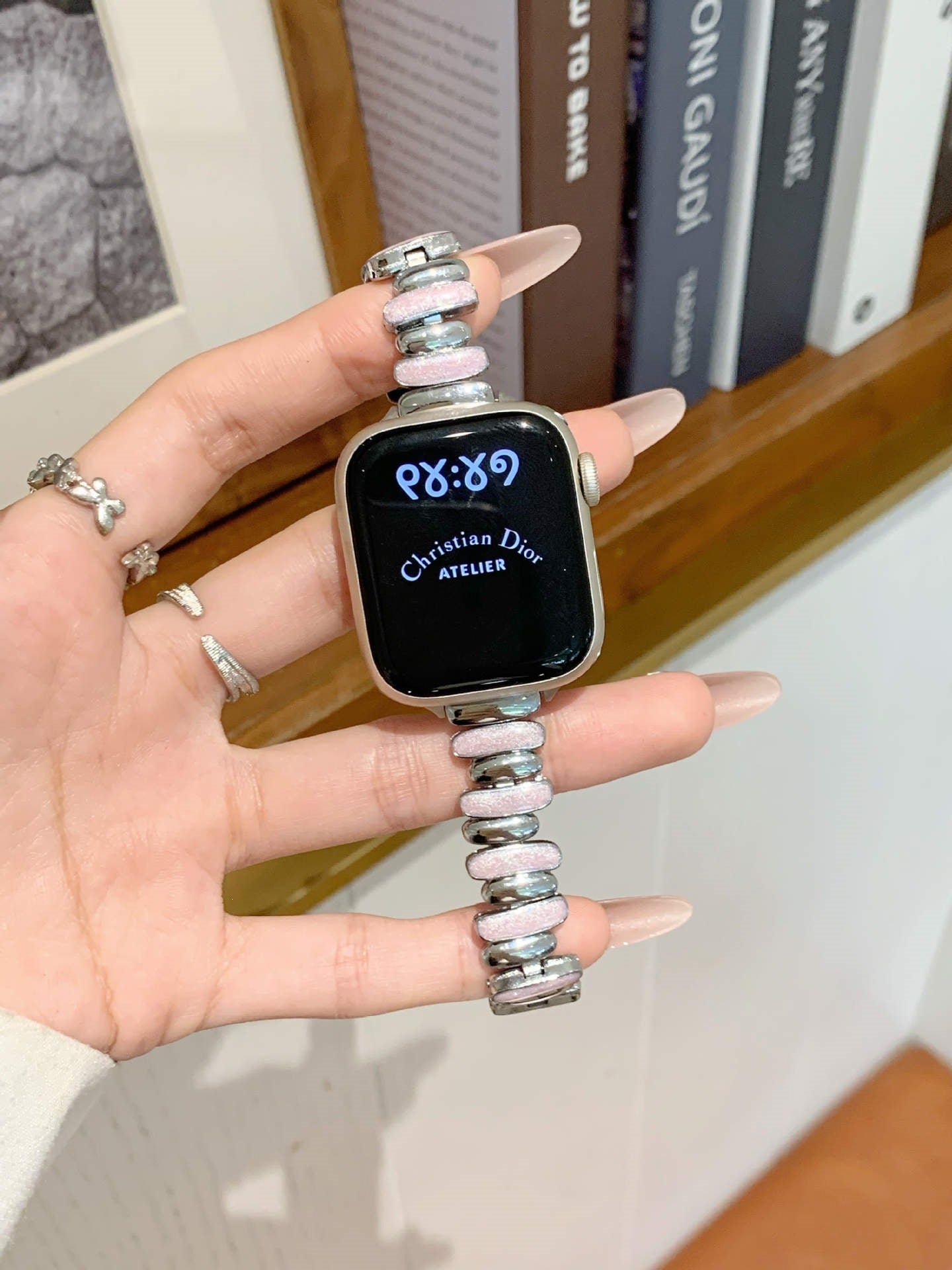 Irregular Fine-glitter Metallic Watch Strap