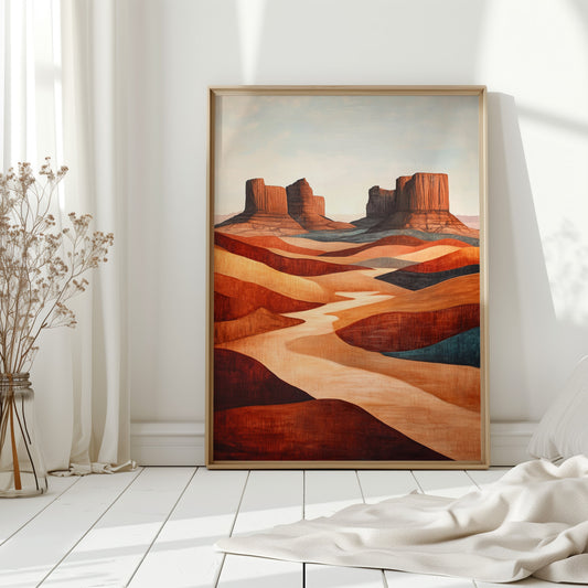 Toile abstraite Butte du désert – Art mural moderne du Sud-Ouest