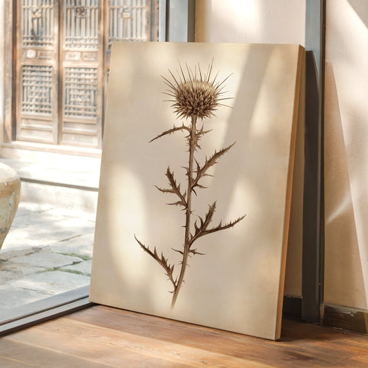Vintage Distel Botanischer Kunstdruck – Rustikale Western Blumen Wandkunst