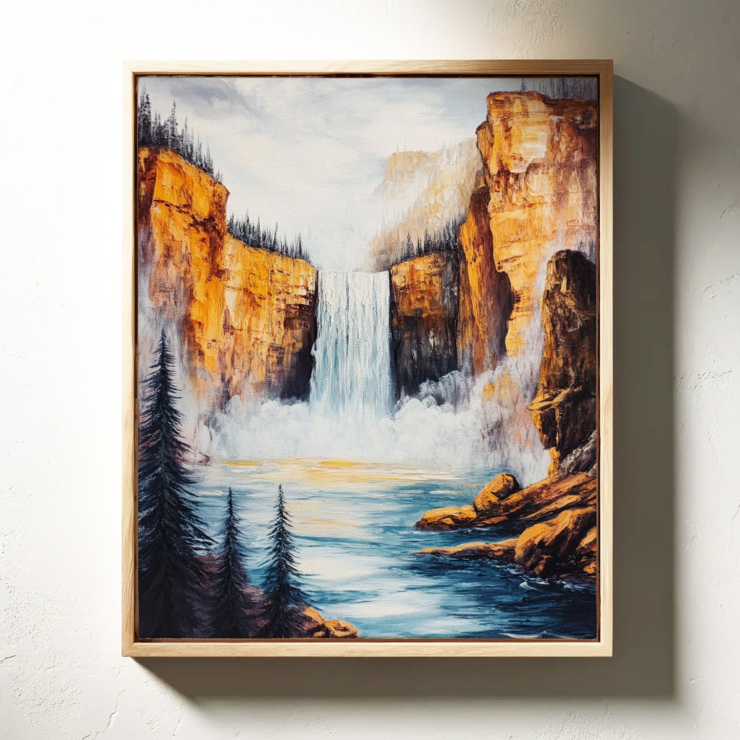 Majestic Waterfall Canyon – Nature Landscape Wall Art