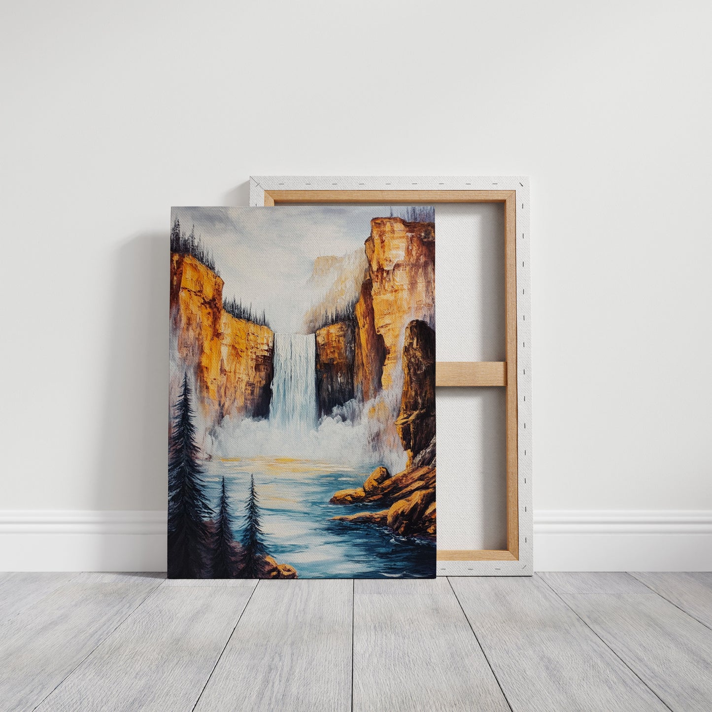 Majestic Waterfall Canyon – Nature Landscape Wall Art