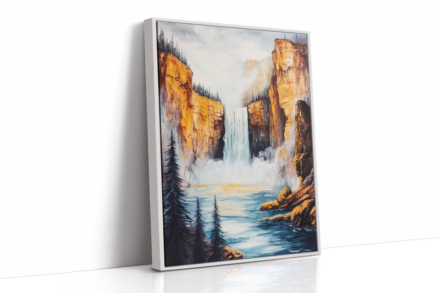 Majestic Waterfall Canyon – Nature Landscape Wall Art