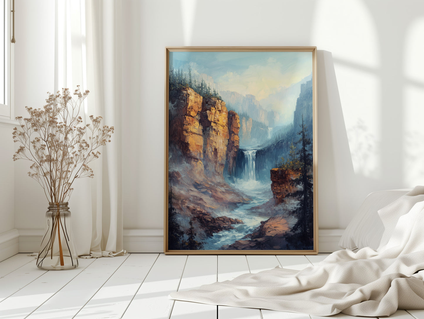 Echo Falls – Misty Canyon Waterfall Landscape
