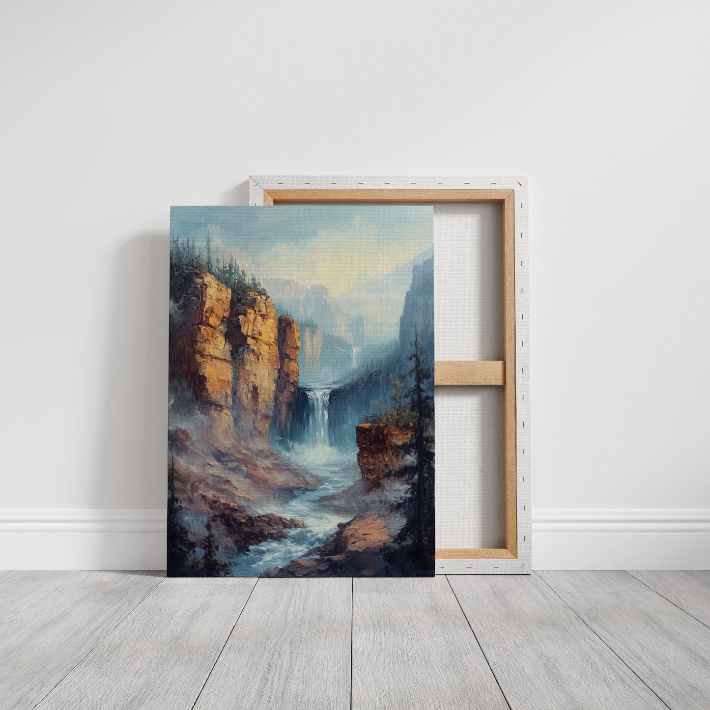 Echo Falls – Misty Canyon Waterfall Landscape