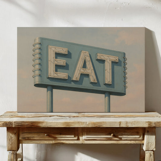 Americana vintage – Enseigne de restaurant « EAT » pour décoration murale
