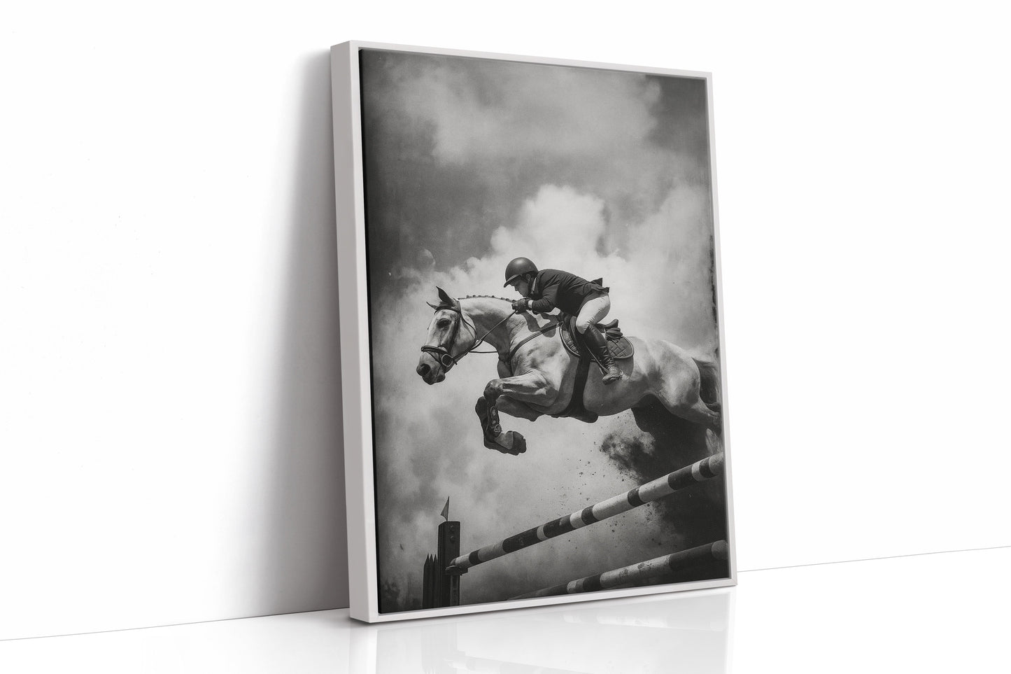 “Airtime” – Black & White Show Jumping Photography Print