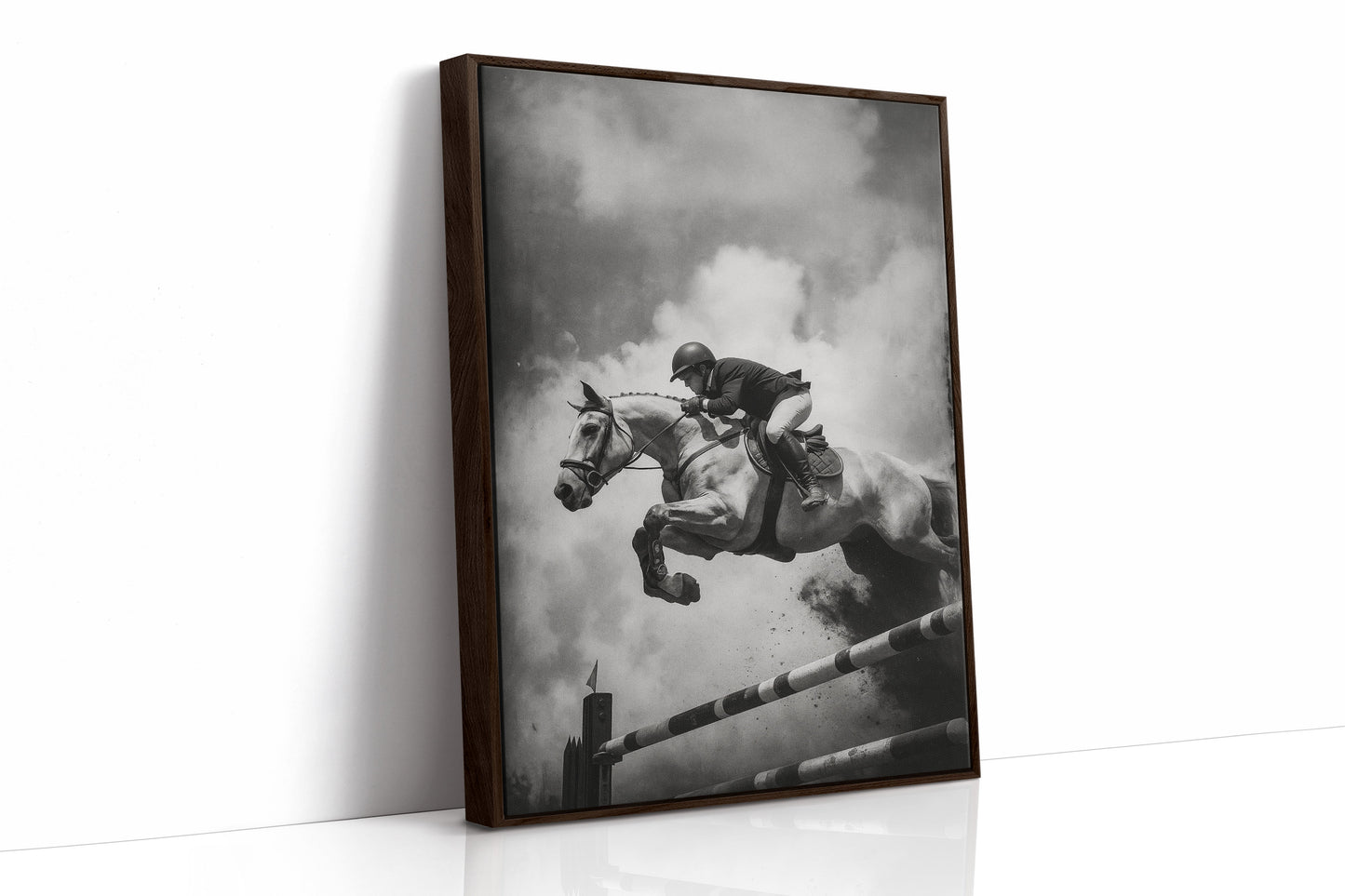 “Airtime” – Black & White Show Jumping Photography Print