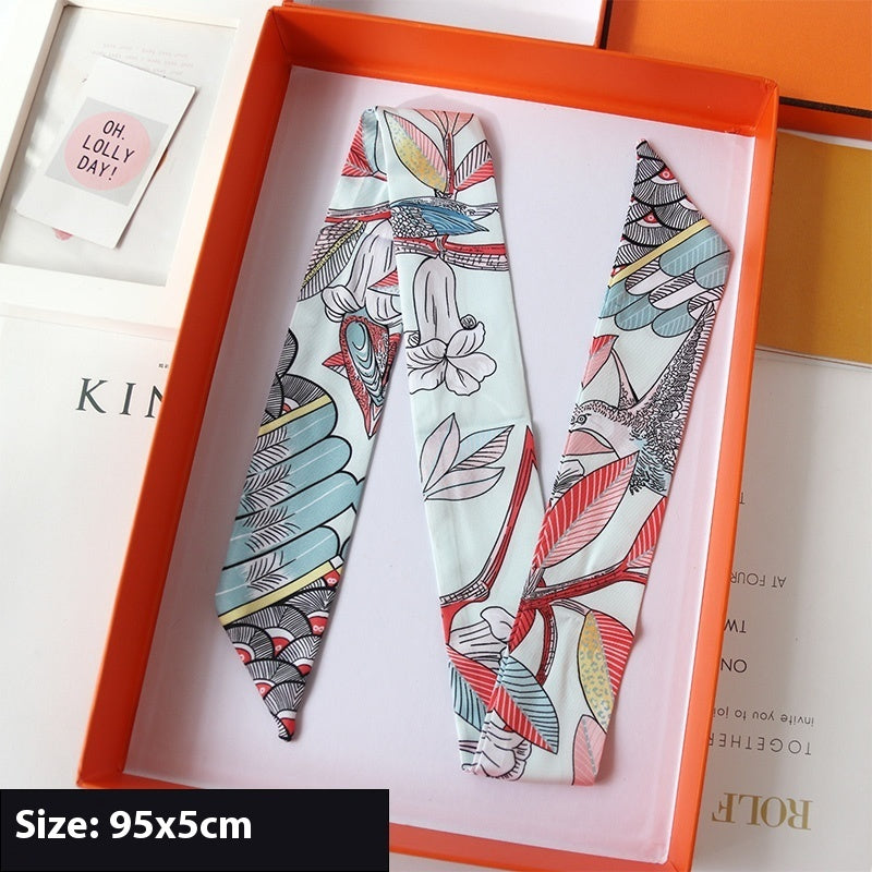 Thin Ribbon Bag Handle Decoration Scarf