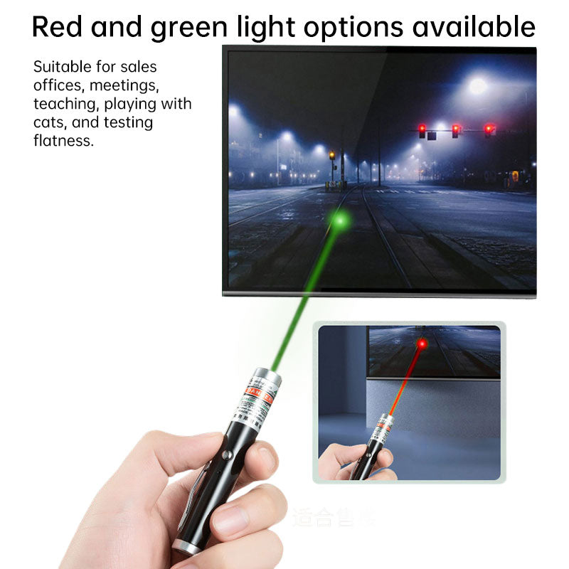 2-in-1 Detachable Mini Green Laser Pointer with Portable Lamp Holder, Visible Focus for Hunting, Teaching, and Presentations