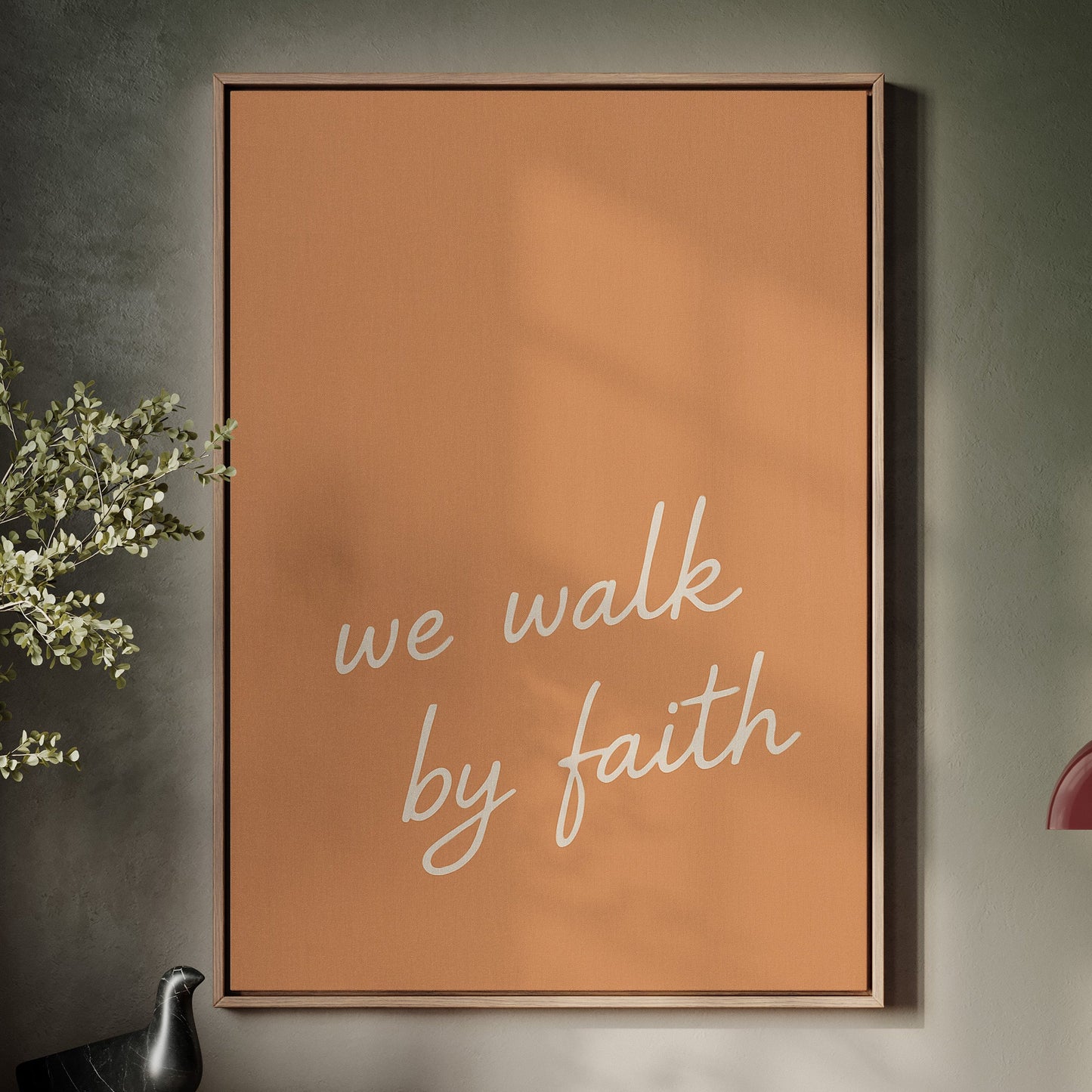 We Walk by Faith Terracotta Print