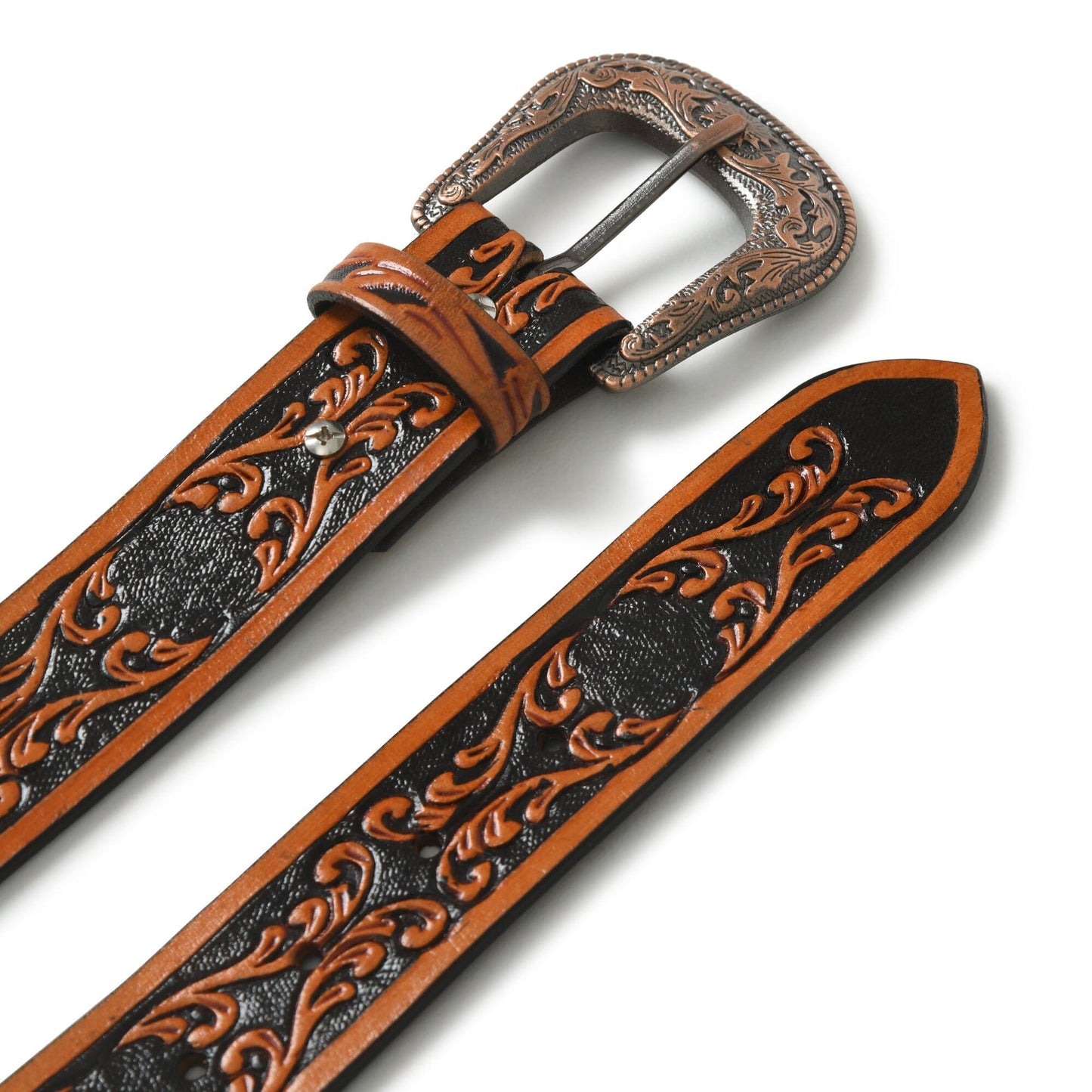 Ceinture en cuir de cowboy - Noir et marron