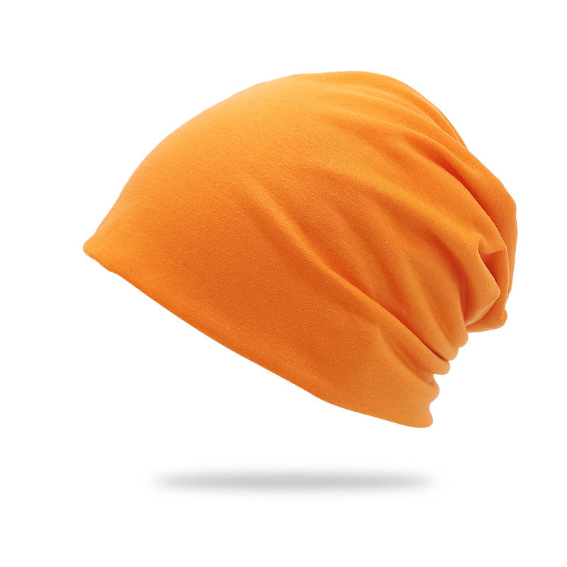 Solid-color Double-layer Pullover Beanie Thin Style