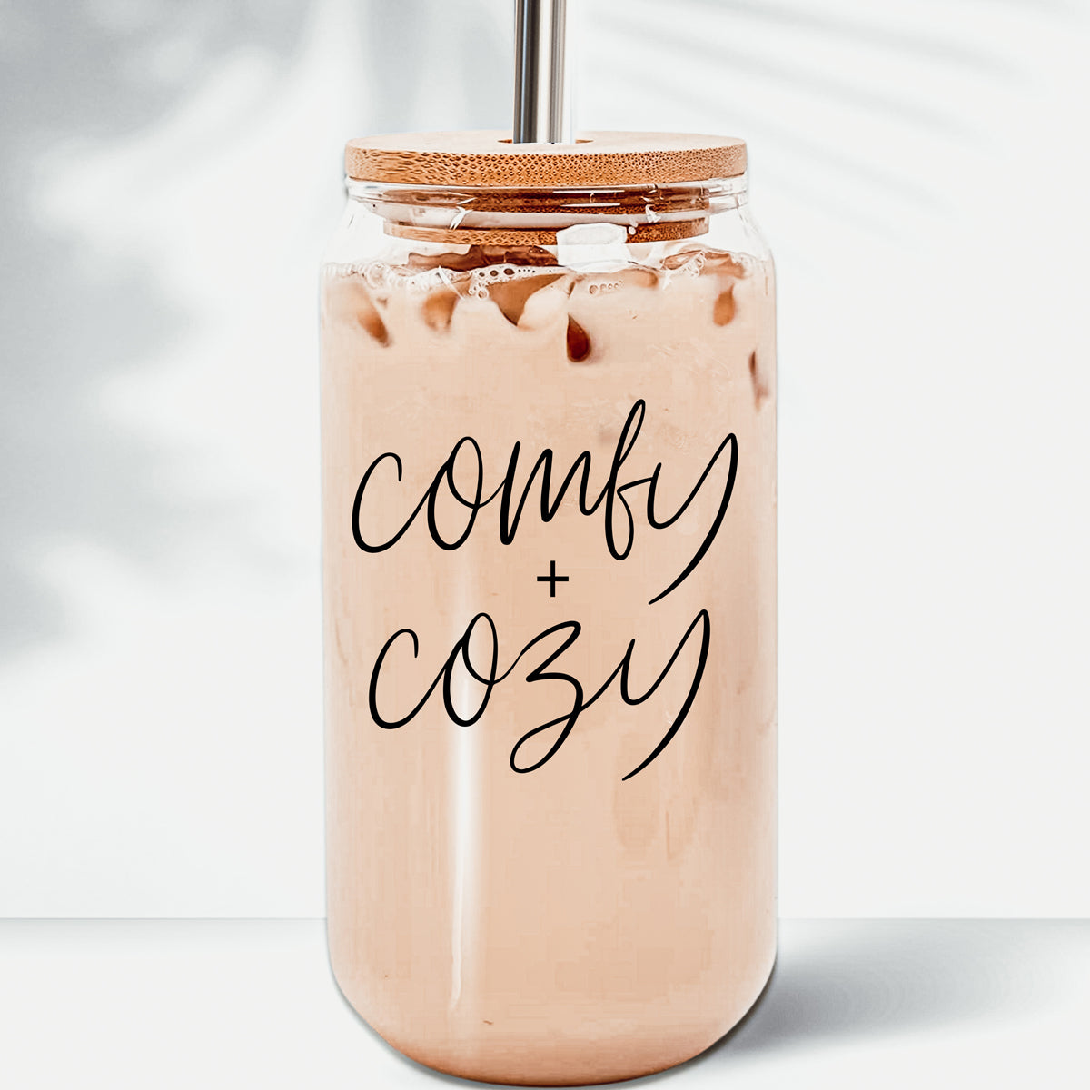 17oz Glass Tumbler With Bamboo Lid, 2 Stainless Straws And Straw Cleaner