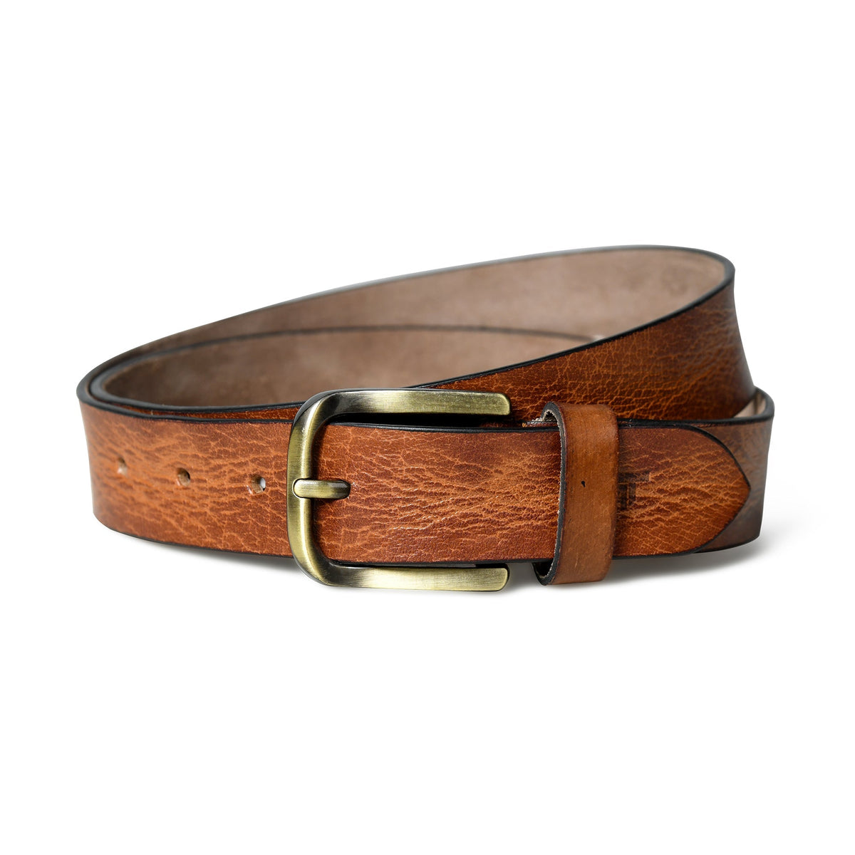 Ceinture habillée en cuir tanné pour homme