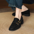 Women's Shallow Vamp Loafer Leather Shoes, Slip-on, 2025 Spring New Arrival, British Style Leopard Print Flat French Pumps