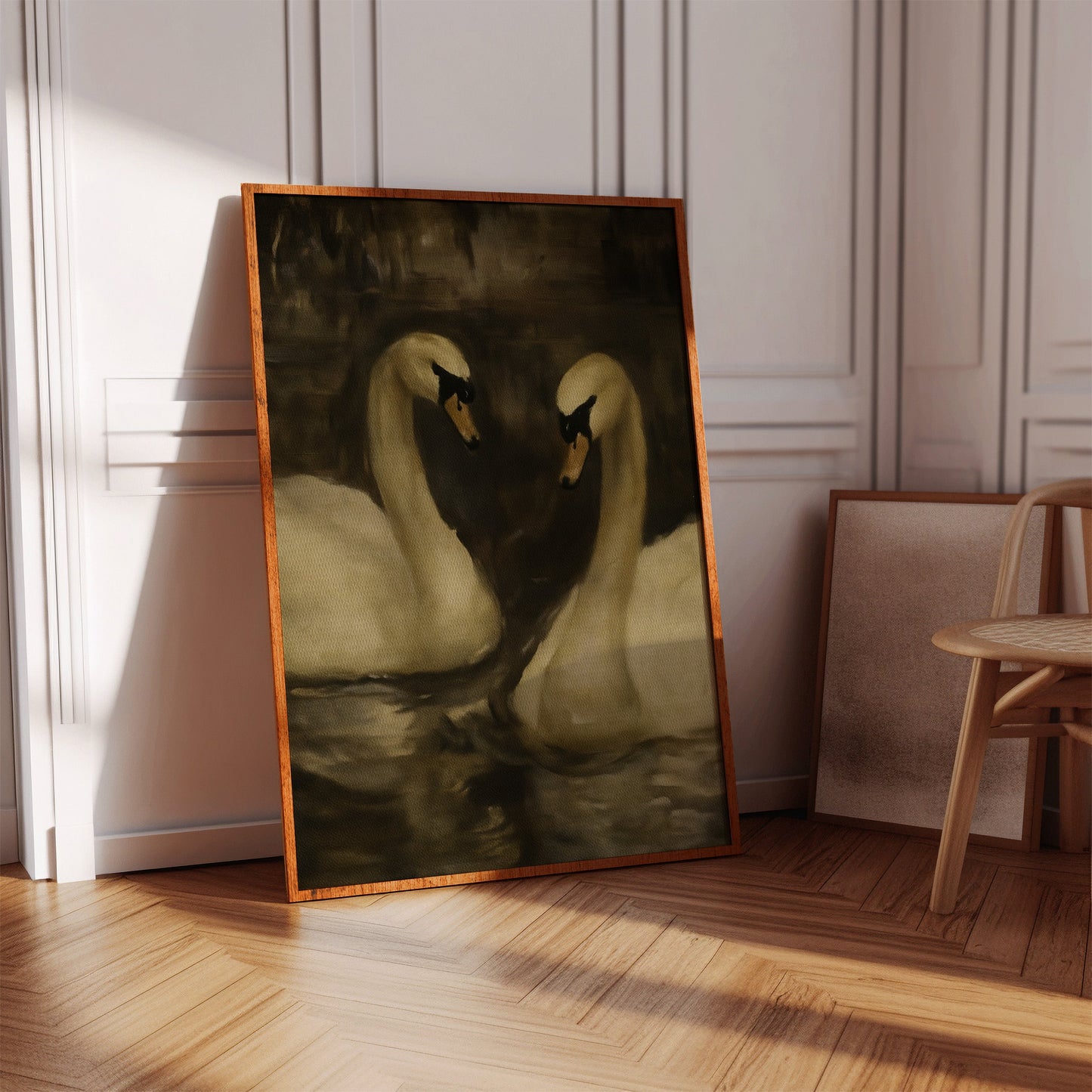 Two Swans in Quiet Reflection