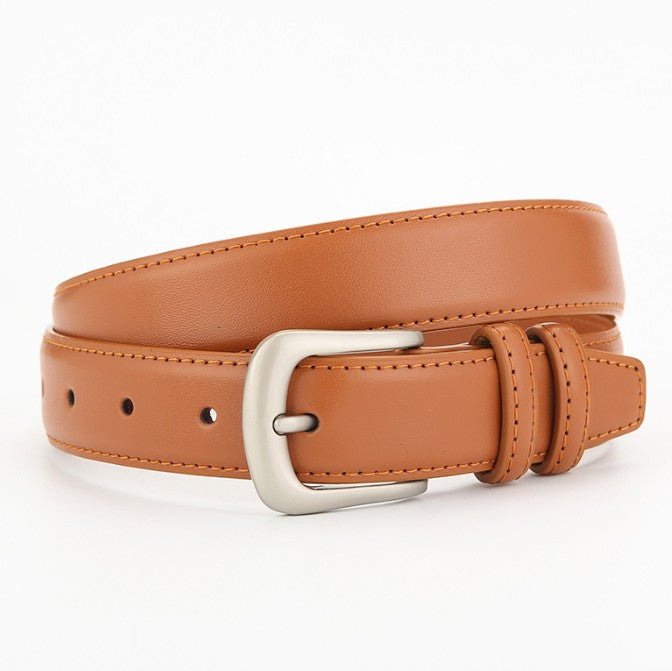 Vintage pants belt-smooth buckle-black-1 piece