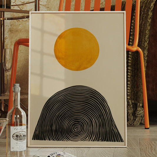 Équilibre solaire en noir et or