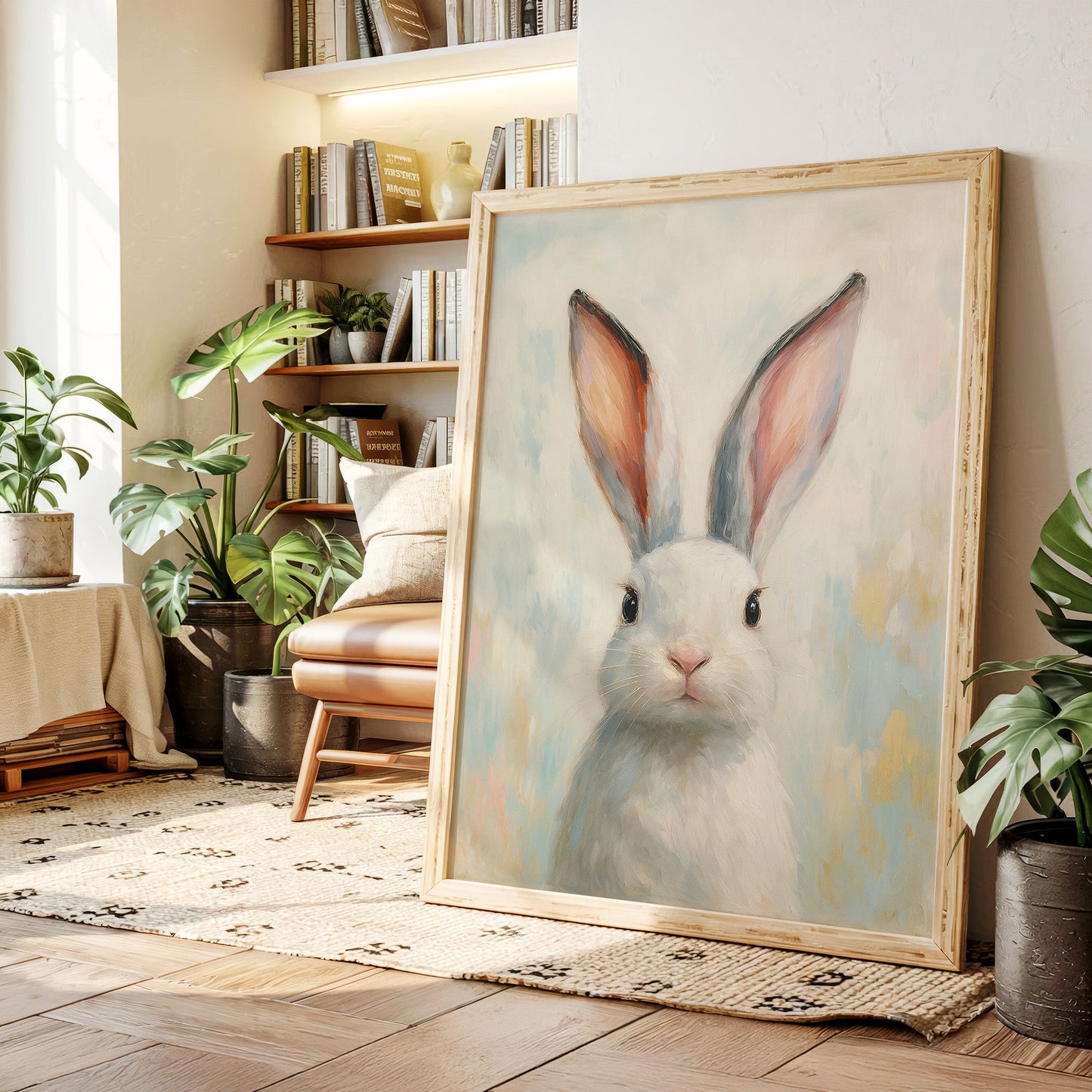 Bright Eyed Bunny in Soft Pastels