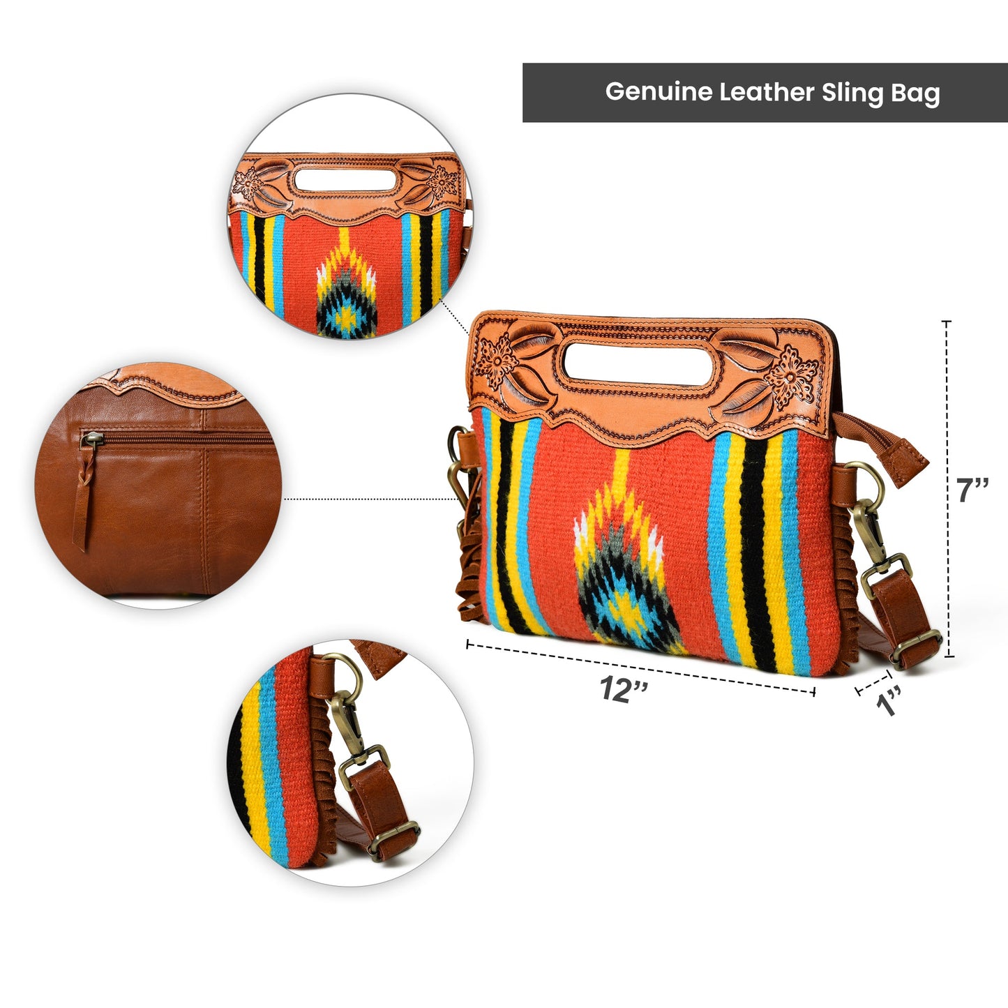 Western-Lederclutch-Werkzeugtasche