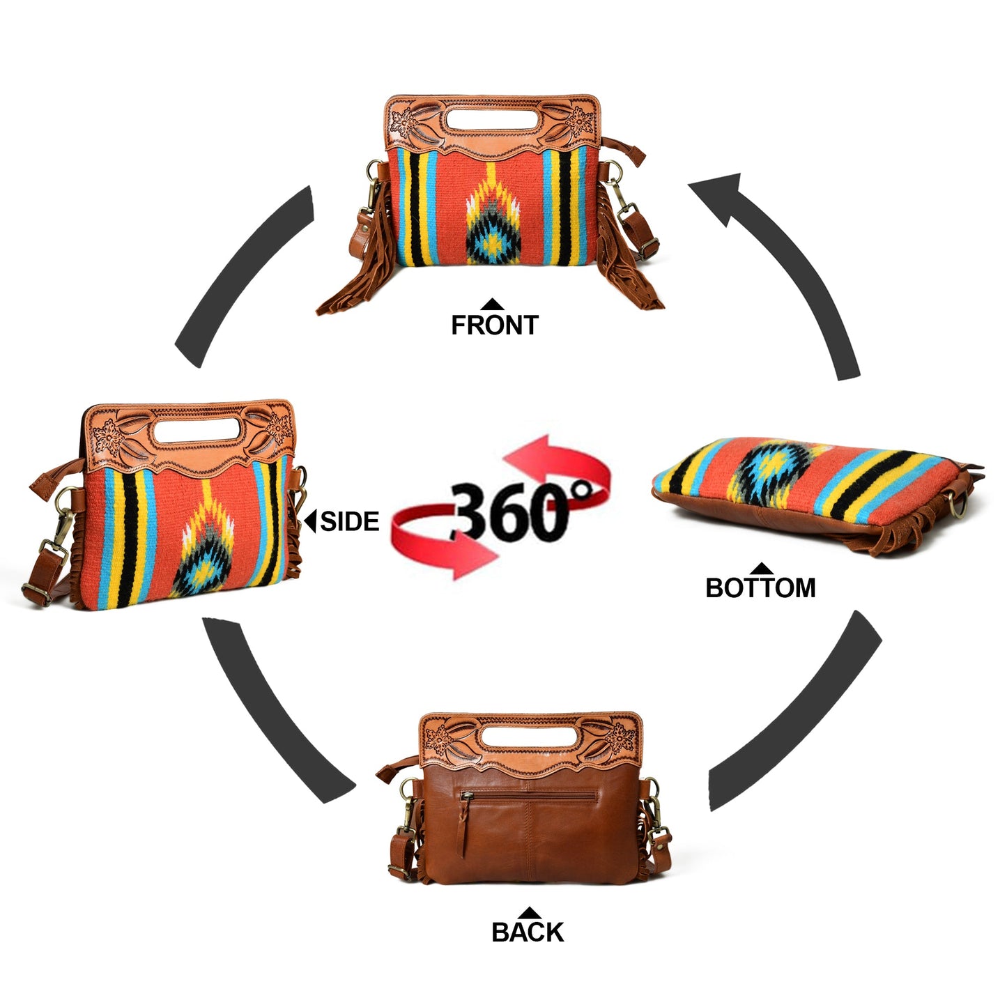 Western-Lederclutch-Werkzeugtasche