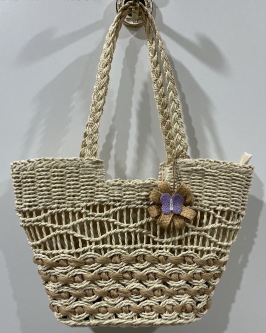 Hollowed-out fashion shoulder bag-Beige-Paper-40 * 11 *25cm-1 piece
