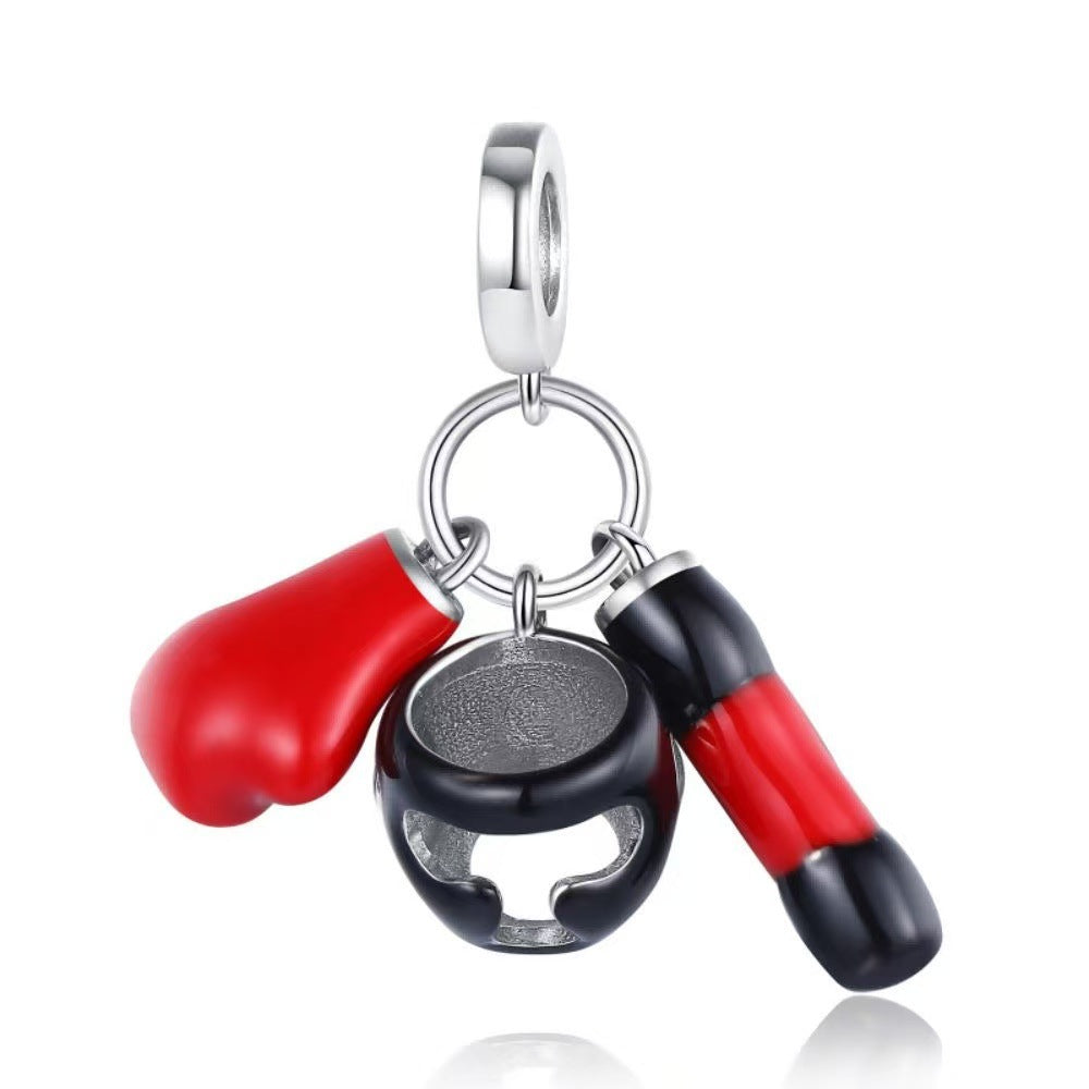 Cartoon Heart-holding Rabbit Punching Bag Bead Pendant DIY Exquisite Jewelry Accessory