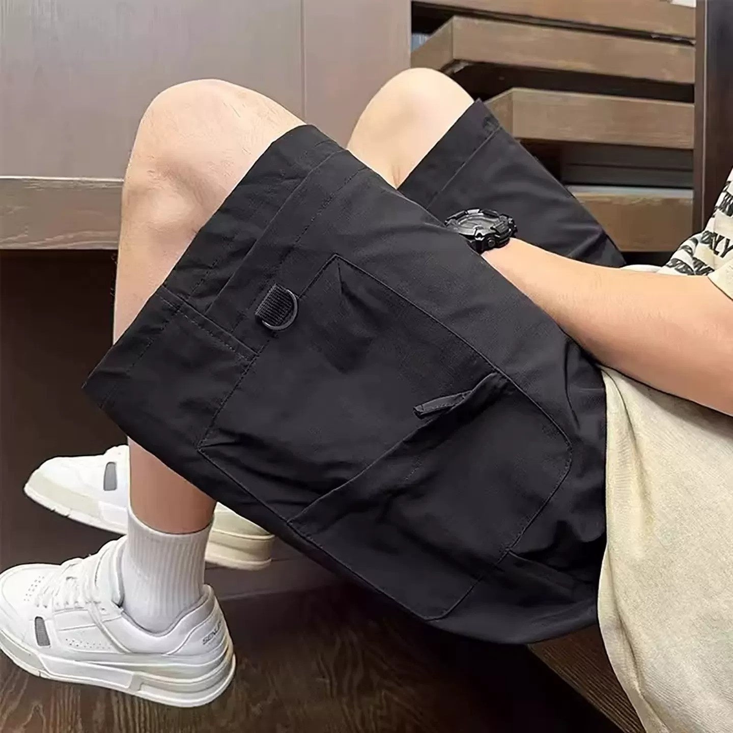 Mens Athletic Shorts American-style Vintage Casual