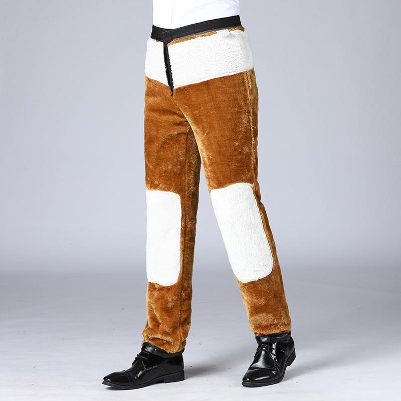 Springautumn Lightweight Cold-resistant  Straight-leg Plus-size Pants For Menwaterproof Windproof And Lined With Fleece