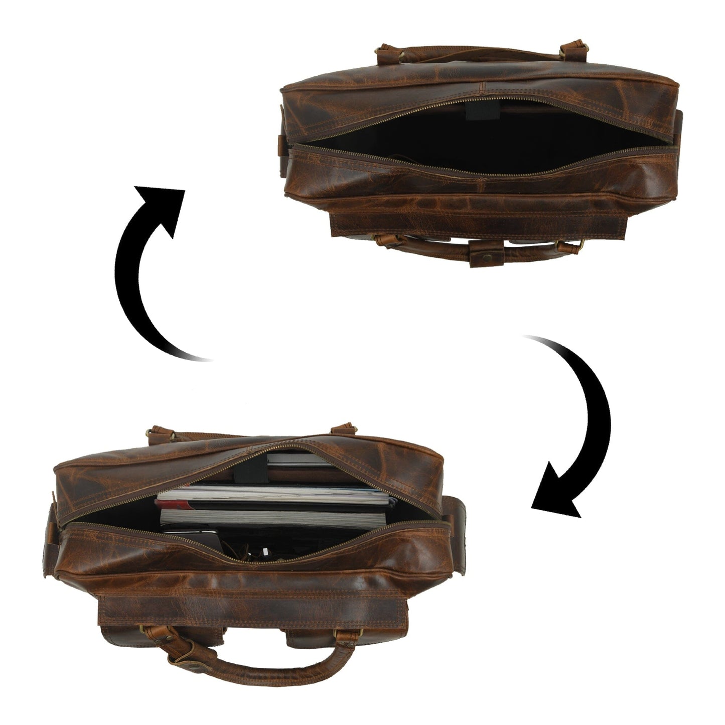 Porte-documents Finn en cuir de buffle fait main pour ordinateur portable