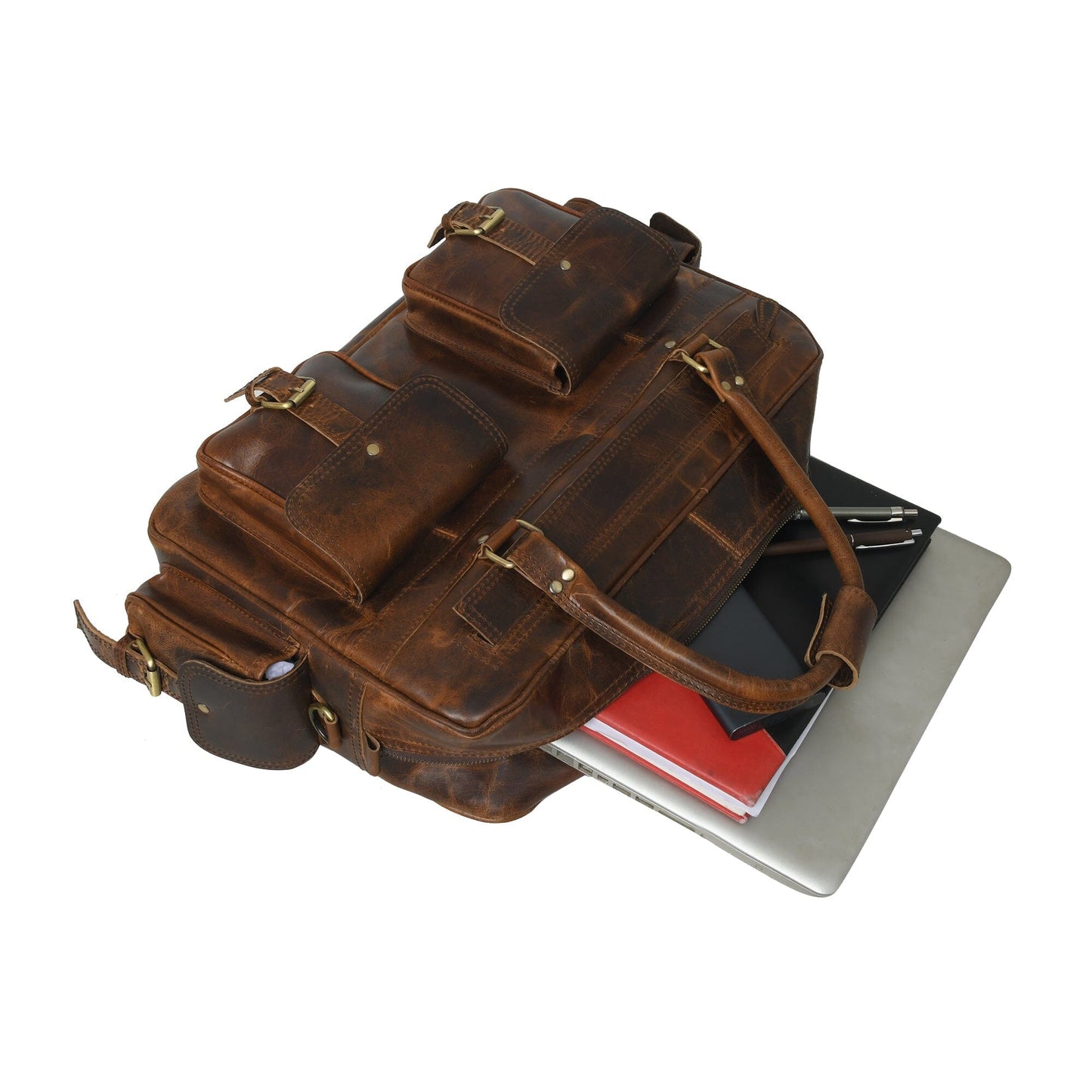 Porte-documents Finn en cuir de buffle fait main pour ordinateur portable