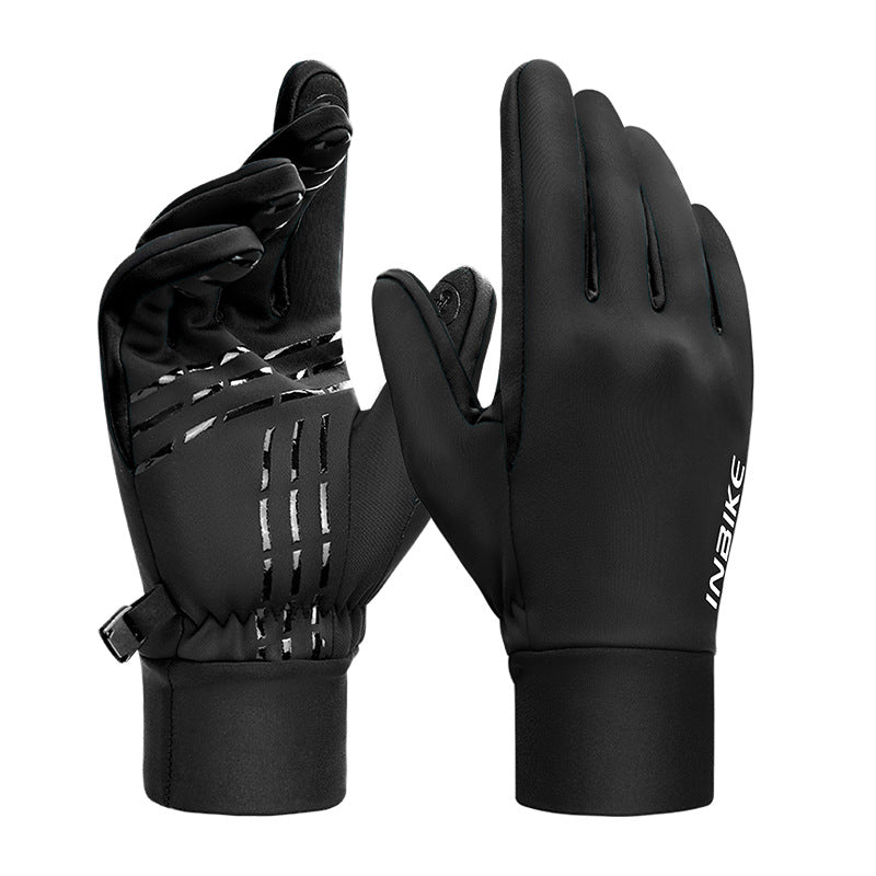 Cycling Gloves With Fleece Lining, Warm, Full-finger, Touchscreen-compatible