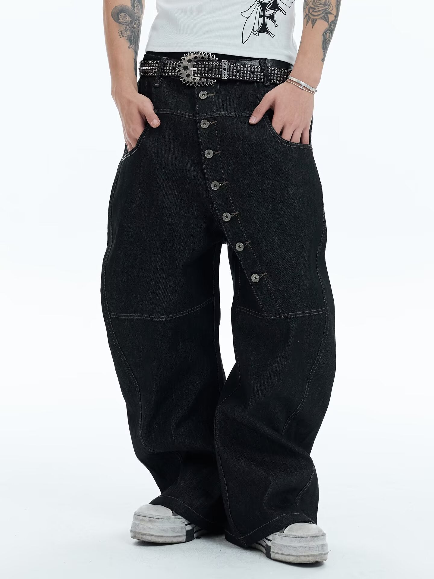 American-style Streetwear Retro Machete Jeans
