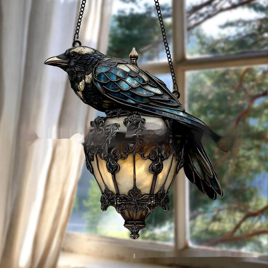 Halloween Decor Raven Gothic Acrylic Pendant